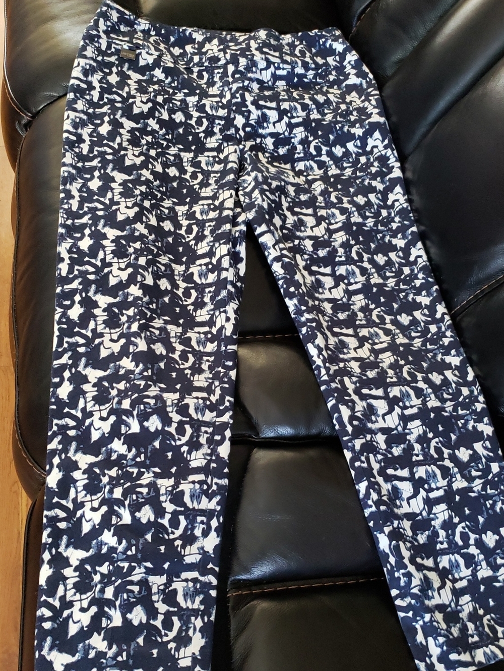LISETTE Navy and White Straight Leg Printed Jeans